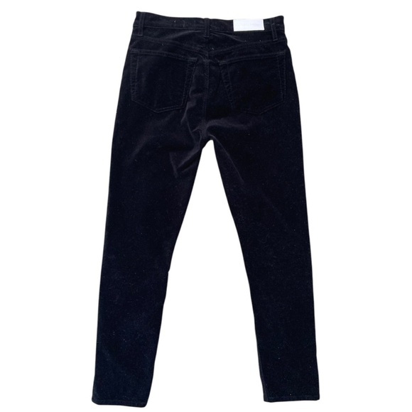 ReDone Originals Velvet High Rise Ankle Pants Button Fly Black size 28 Black - Picture 4 of 5